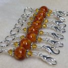 Knit AND Crochet Stitch Markers- Amber Double Ended Markers
