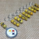 Handmade Beaded Knitting Stitch Markers- Pittsburgh Steelers- Snag Free
