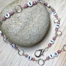 Knitting Row Counter- Pink 1-10 Chain Style Counter- Numbered Stitch Markers
