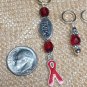 Red Awareness Ribbon Knitting Stitch Marker Set (SNAG FREE)- Set of 9