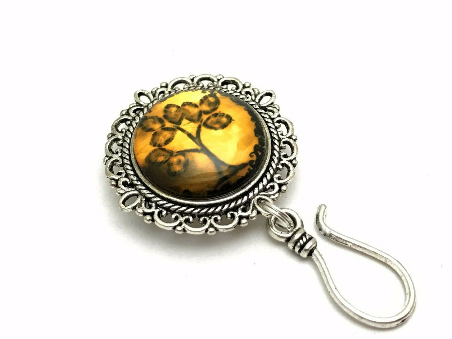 Amber Tree Magnetic Portuguese Knitting Pin- ID Badge Holder