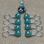 Handmade Knitting Stitch Marker Set (SNAG FREE)- Set of 9- Teal lamp worked