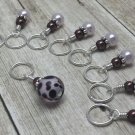 Pink Chocolate Lampwork Stitch Marker Set for Knitting (SNAG FREE)