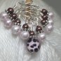 Pink Chocolate Lampwork Stitch Marker Set for Knitting (SNAG FREE)
