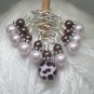 Pink Chocolate Lampwork Stitch Marker Set for Knitting (SNAG FREE)