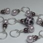 Pink Chocolate Lampwork Stitch Marker Set for Knitting (SNAG FREE)