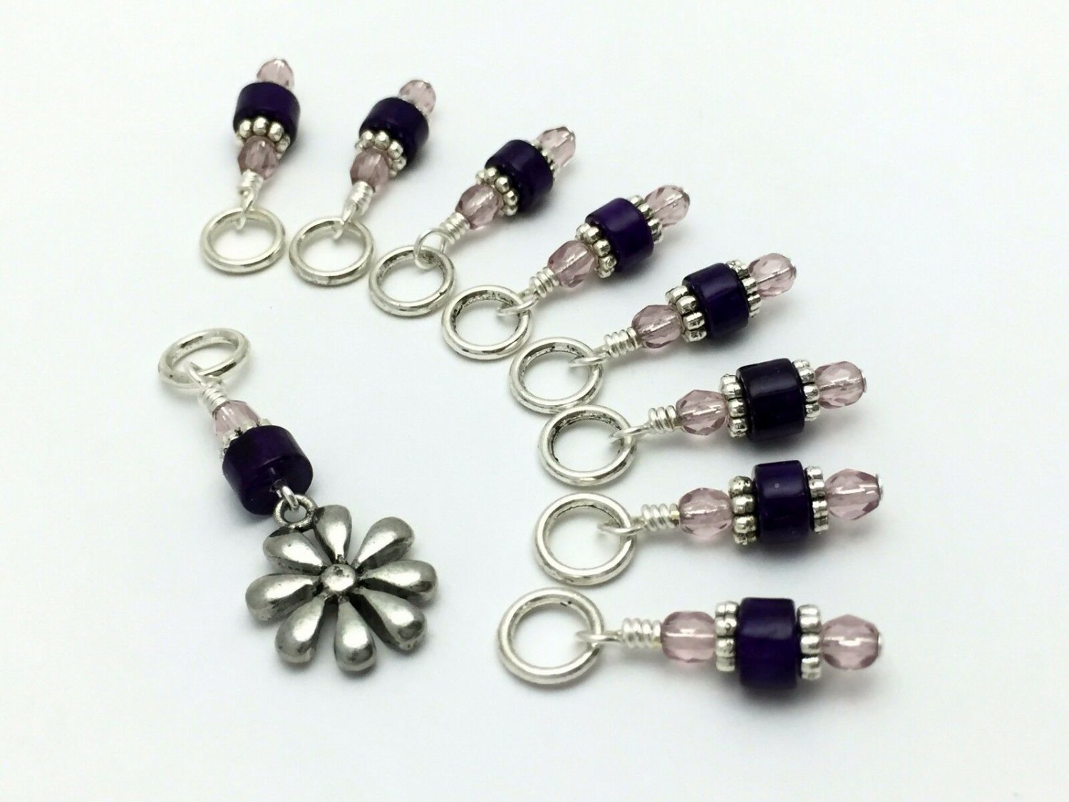 Daisy Flower Stitch Marker Set for Knitters- Snag Free