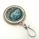 Magnetic Portuguese Knitting Pin- ID Badge Holder- Blue Seashell