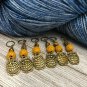6 Bronze Owl Stitch Markers (SNAG FREE)- Handmade Knitting Tools