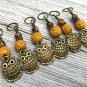 6 Bronze Owl Stitch Markers (SNAG FREE)- Handmade Knitting Tools