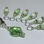 Green Splatter Stitch Marker Set for Knitting (SNAG FREE)- 6 Markers & Holder