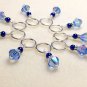 Handmade Knitting Stitch Markers (SNAG FREE)- Light Blue Crystal