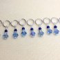 Handmade Knitting Stitch Markers (SNAG FREE)- Light Blue Crystal