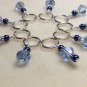 Handmade Knitting Stitch Markers (SNAG FREE)- Light Blue Crystal