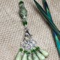 HANDMADE Snag Free Knitting Stitch Markers & Matching Clip Holder- Olive