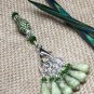 HANDMADE Snag Free Knitting Stitch Markers & Matching Clip Holder- Olive
