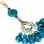 Blue Speckle Knitting Stitch Marker Set with Holder- Handmade