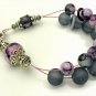 Abacus Counting Bracelet, Knitting Row Counter , Handmade, Black Lilac