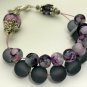 Abacus Counting Bracelet, Knitting Row Counter , Handmade, Black Lilac