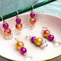 Celtic Knot Stitch Markers for Knitting- Set of 6- Pink and Gold