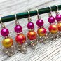 Celtic Knot Stitch Markers for Knitting- Set of 6- Pink and Gold