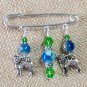 Handmade Pug Lovers Beaded Scarf or Shawl Pin - Dog Pin