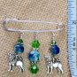 Handmade Pug Lovers Beaded Scarf or Shawl Pin - Dog Pin
