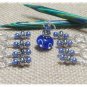 Knitting Stitch Marker Set (SNAG FREE)- Set of 9- Blue and silver