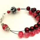 Berry Red Abacus Counting Bracelet, Knitting Row Counter, Handmade