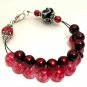 Berry Red Abacus Counting Bracelet, Knitting Row Counter, Handmade