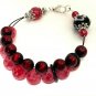 Berry Red Abacus Counting Bracelet, Knitting Row Counter, Handmade