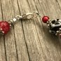 Berry Red Abacus Counting Bracelet, Knitting Row Counter, Handmade