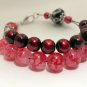 Berry Red Abacus Counting Bracelet, Knitting Row Counter, Handmade