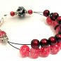 Berry Red Abacus Counting Bracelet, Knitting Row Counter, Handmade
