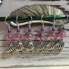 6 Snag Free Seashell Stitch Markers -Knitting Tools- Gifts For Knitters