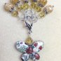 SNAG FREE Stitch Markers with  Beaded Holder- Knitting Tools- Printed Butterfly