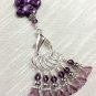 Hand Crafted Snag Free Purple Stitch Markers & Clip Holder For Knitting