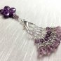 Hand Crafted Snag Free Purple Stitch Markers & Clip Holder For Knitting