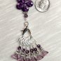 Hand Crafted Snag Free Purple Stitch Markers & Clip Holder For Knitting