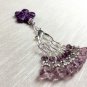 Hand Crafted Snag Free Purple Stitch Markers & Clip Holder For Knitting