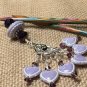 Lavender Hearts Stitch Markers & Matching Clip Holder- Snag Free Knitting Tools