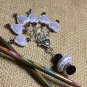 Lavender Hearts Stitch Markers & Matching Clip Holder- Snag Free Knitting Tools