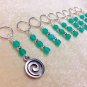 Handmade Knitting Stitch Markers (SNAG FREE)- Teal Swirl