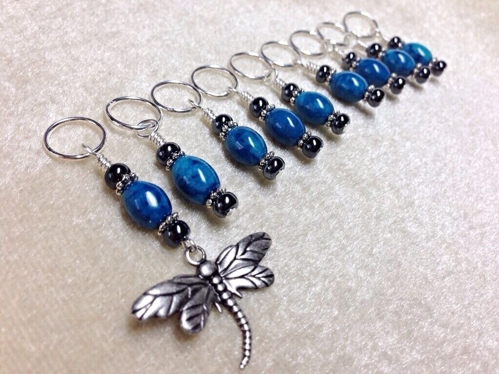 Beaded Dragonfly Knitting Stitch Markers (SNAG FREE)