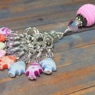 Rainbow Fish Stitch Markers & Matching Clip Holder- Snag Free Knitting Tools