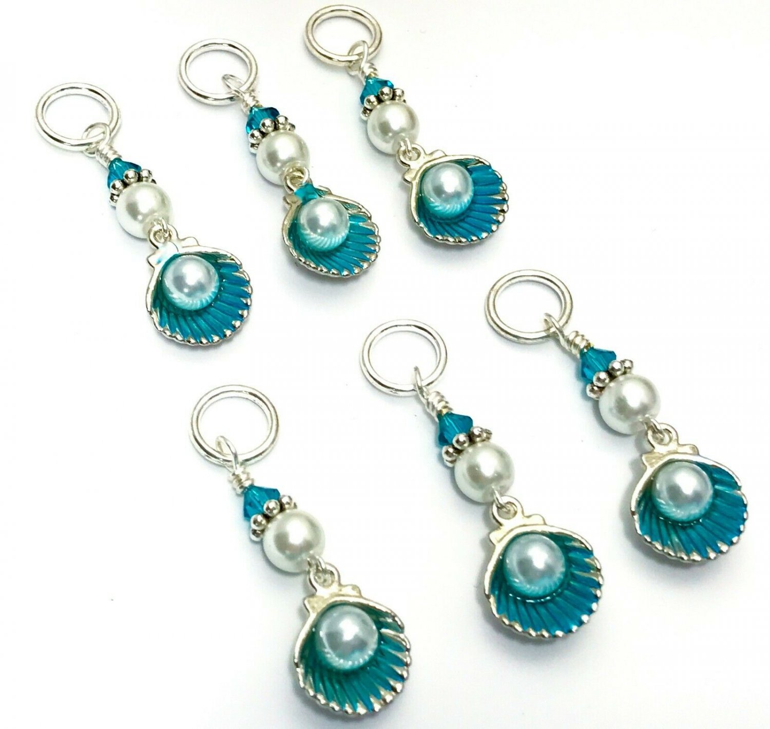 Pearl Seashell Stitch Markers for Knitting