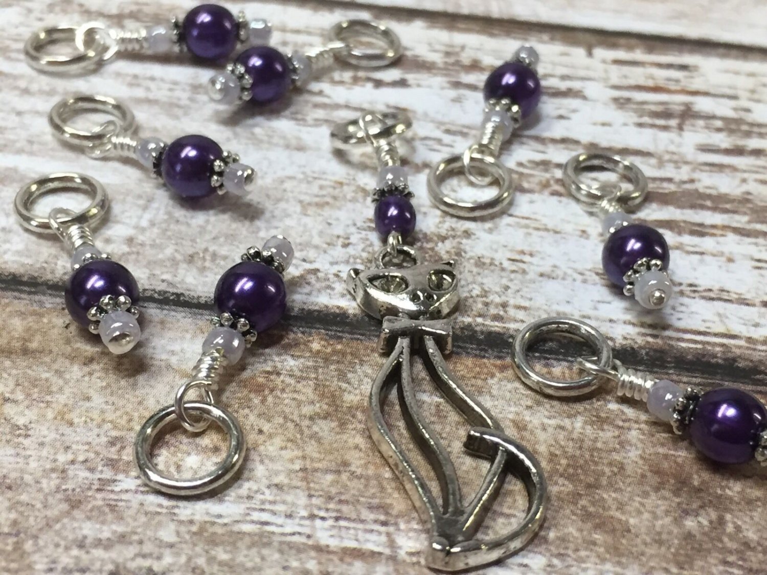 Handmade Cat Stitch Marker Set | Snag Free Knitting Markers