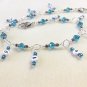 Knitting Row Counter- Aqua 1-10 Chain Style Counter- numbered stitch marker