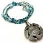 HANDMADE Turquoise Yarn Cutter Pendant Necklace