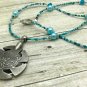 HANDMADE Turquoise Yarn Cutter Pendant Necklace